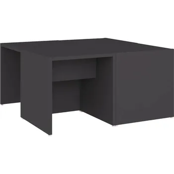 Konferenční stolek Šedé konferenční stolky 66 x 66 x 33 cm, 4 kusy, materiál na bázi dřeva