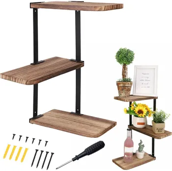 police Rohová Police Skříňka Závěsná Moderní Industriální se 3 POLICEMI