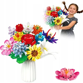 ostatní stavebnice STAVEBNICE VELKÁ KYTICE KVĚTIN 12 RŮZNÝCH KVĚTŮ SADA 1064 DÍLŮ