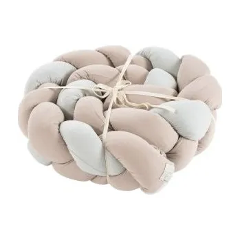 mantinel do postýlky TRÄUMELAND Copánkový mantinel Signature 180 cm Taupe & Mint