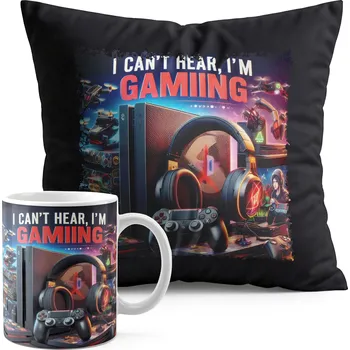 SADA HRNEK + POLŠTÁŘ ČERNÝ – GAMER GAMEPAD HRANÍ HER