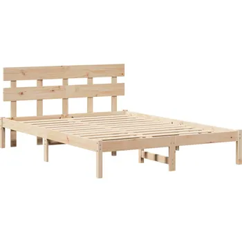 Postel vidaXL Rám postele s čelo Hnědá 140 x 200 cm Masivní borové dřevo [872161]