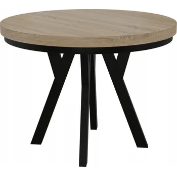 Jídelní stůl STŮL KULATÝ ROZKLÁDACÍ KOVOVÝ LOFT OBÝVACÍ POKOJ KUCHYNĚ POKOJ 90cm+2x50cm