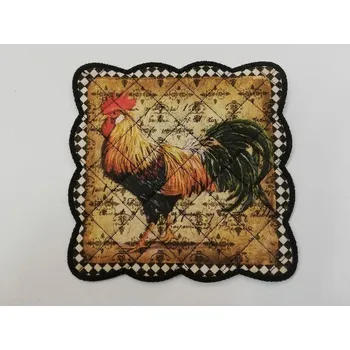 Nákupní taška Textilní prostírání na stůl čtverec 18,5 cm - černé - kohout č.3