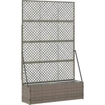 Truhlík vidaXL Zahradní trelážový květináč Šedý 105 x 30 x 170 cm Kov [366623]