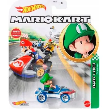autíčko Hot Wheels Mario Kart Baby Luigi Sneeker