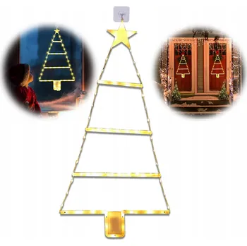 Vánoční dekorace SVĚTELNÝ ŘETĚZ TEPLÁ BÍLÁ NA OKNO VÁNOČNÍ OSVĚTLENÍ NA STROMEČEK 70 LED 93 cm