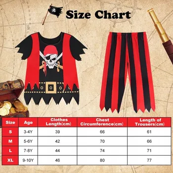 Karnevalový kostým Kostým PIRÁT DĚTSKÝ KOSTÝM NA HALLOWEEN PŘEVLEK PIRÁT vel. 110-122