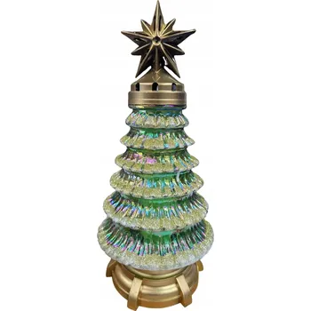 Svíčka Hřbitovní Svíčka Skleněná Vánoční Stromka se Zlatou Hvězdou – Dekorativní, Sváteční 40cm