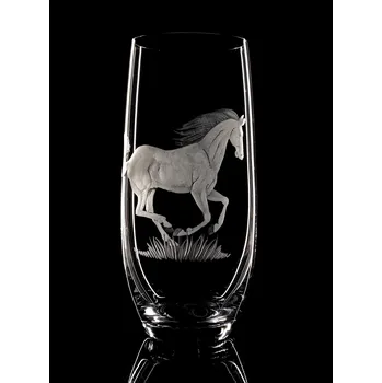 Sklenice Sklenice na víno 1ks Club 350ml s rytinou koně - ručně ryté (broušené), dárková krabička