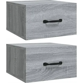 Konferenční stolek Sada 2 závěsných nočních stolků, šedá dub sonoma, 35 x 35 x 20 cm