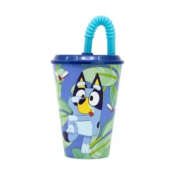 BLUEY Hrnek se slámkou pro děti