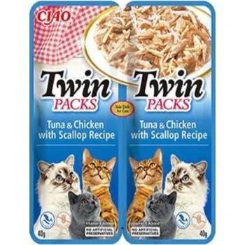 Krmivo pro kočku Churu Cat Twin Packs TunaChickScallop in Broth 2x40g
