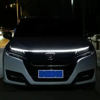 LED pásek 120 cm 12V IP68 3000 lm Denní svícení Kapota Skenovací start PVC Zkrátitelný Dekorativní ambientní světlo auta Vodotěsný LED pásek bílá