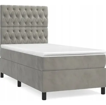 Postel Čalouněná postel VidaXL 100x200 cm bílá, odstíny šedé