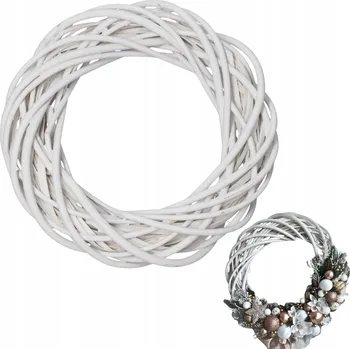 Vánoční dekorace VĚNEC Z PROUTÍ VÁNOČNÍ OZDOBY VÁNOČNÍ DEKORACE DVEŘE BÍLÝ DIY 30 cm