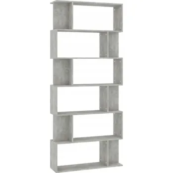 Knihovna Regál na knihy s 18 přihrádkami, dřevotříska, šedá betonu,