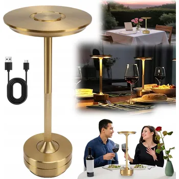 Lampička LED Stolní Lampa 3 Režimy Světla Hliníkové Pouzdro Nabíjení Type-C