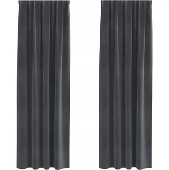 Prostěradlo Zatemňovací závěsy s řasící páskou 2 ks světle šedé velurové