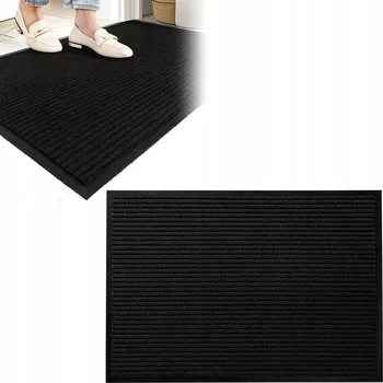 GUMOVÁ VENKOVNÍ ROHOŽKA PŘED DVEŘE ČERNÁ 60x90 cm