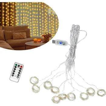 Vánoční dekorace SVĚTELNÝ ZÁVĚS LED 3*3M DEKORACE SVĚTELNÁ GIRLANDA