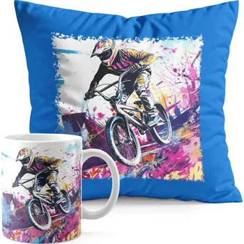 SADA HRNEK + POLŠTÁŘ MODRÁ - KOLO BMX MTB SPORT