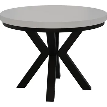 Jídelní stůl STŮL KULATÝ ROZKLÁDACÍ NOHA KOV OBÝVACÍ POKOJ KUCHYNĚ 80cm+2x50cm