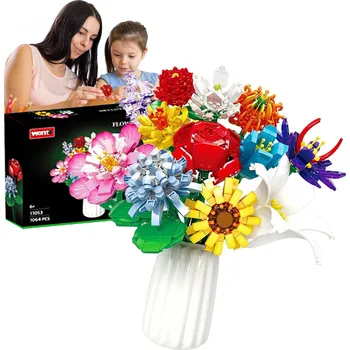 ostatní stavebnice Kreativní stavebnice kytic s růžemi a slunečnicemi (1064 dílků)