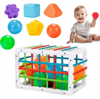 Senzorická kostka, elastický třídič, vzdělávací hračka pro děti, gumové pásky