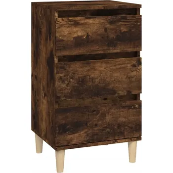 Noční stolek Noční stolek kouřový dub 40 x 35 x 70 cm se 3 zásuvkami