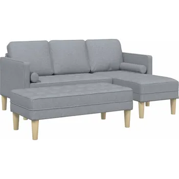 Pohovka vidaXL Set pohovek 2 pcs Světle šedá 173 x 131 x 67 cm textil [3329252]