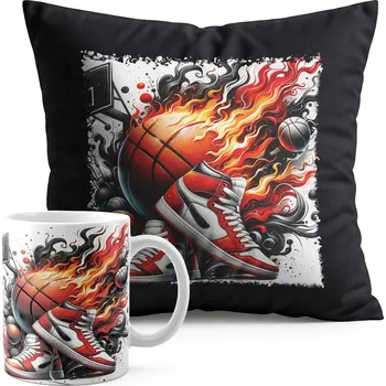 SADA HRNEK + POLŠTÁŘ ČERNÝ - BASKETBAL SPORT MÍČ KOŠ TÝM