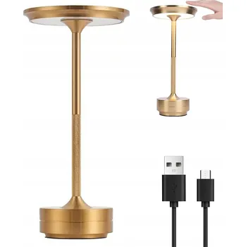 Lampička BEZDRÁTOVÁ LED STOLNÍ LAMPA DO LOŽNICE, PŘENOSNÁ NOČNÍ LAMPA ČERNÁ