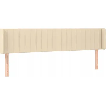 Čelo postele s ušima, krémové, 163x16x78/88 cm, látka