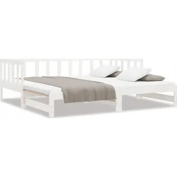 Pohovka Bílá pohovka/lehátko z masivního borovicového dřeva 203,5 x 185 x 66 cm