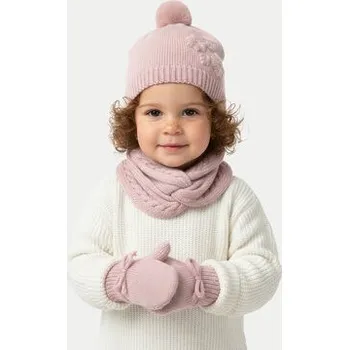 Čepice Set čepice, tunelová šála a rukavice Mayoral 10019 Růžová 4Y