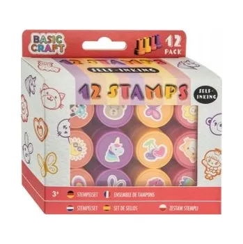 Dětské razítko Sada samobarvicích razítek 12 Ks mix
