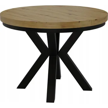 Jídelní stůl STŮL KULATÝ ROZKLÁDACÍ NOHA KOV OBÝVACÍ POKOJ KUCHYNĚ 90 cm+2x50 cm