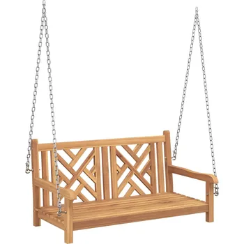 Zahradní houpačka Houpací lavička Hnědá 114 x 60 x 64 cm Pevné teakové dřevo