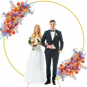 Obraz ZLATÝ OBLOUK NA BALÓNY BALÓNOVÝ STOJAN KOVOVÁ KONSTRUKCE POZADÍ STĚNA SVATEBNÍ HOSTINA 2 M