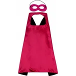 Kostým superhrdinky růžový unisex na Halloween s pláštěm a maskou