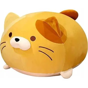 plyšák PLYŠOVÁ KOČKA SUPER MĚKKÁ PLYŠOVÁ HRAČKA POLŠTÁŘ PLYŠOVÝ MAZLÍČEK PŘÍTULNÍČEK 40CM ŽLUTÁ