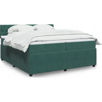 Ložnice Čalouněná dvoulůžková postel VidaXL 200x200 cm, odstíny zelené