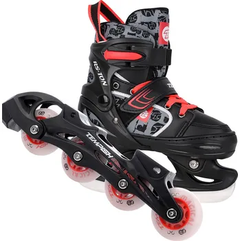 Celoroční brusle Tempish RS Ton Duo Led 2v1 černé/červené
