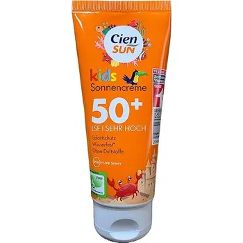 Přípravek na opalování CIEN Sun Kids opalovací krém, SPF 50+ vysoká ochrana, bez parfemace, 100 ml