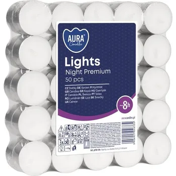 Svíčka BISPOL Čajové svíčky (8 h), 50 ks