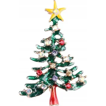 Vánoční dekorace Barevná brož Vánoční stromeček, vánoční, 7 cm