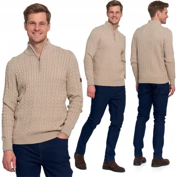 Pánský svetr Moraj svetr OMS5300-001 béžový rolák velikost XL