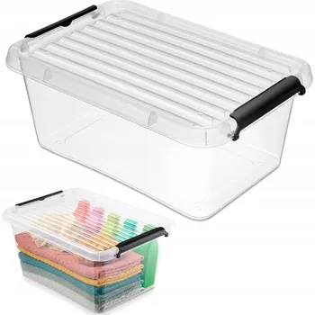 Úložný box Plastová nádoba 4,5 l s víkem, uzavíratelná, úložný box, organizér