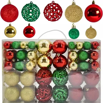 Vánoční dekorace SADA VÁNOČNÍCH BANĚK 101 KUSŮ BÍLÉ VÁNOČNÍ OZDOBY NA STROMEČEK MIX